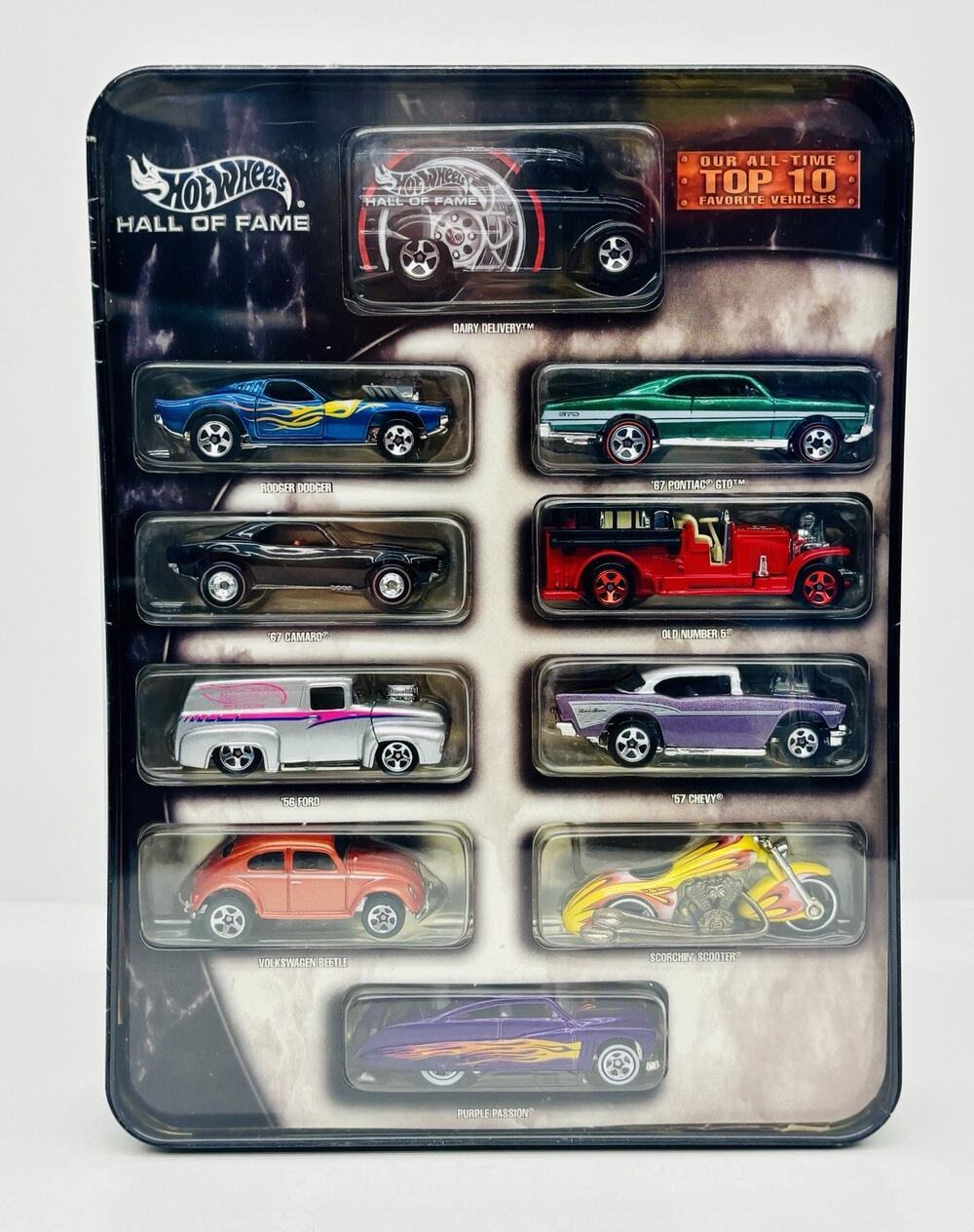 Hot Wheels Hall of Fame Top 10 Favorite Vehicles Tin Set New Sealed